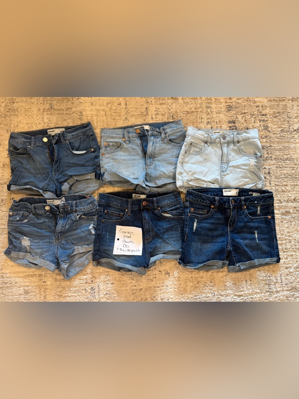 Garage Women's Denim Shorts Bundle - Light to Dark Blue Washes